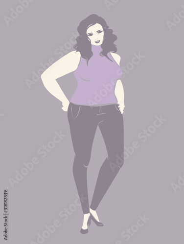 Woman Plus Size Model Illustration