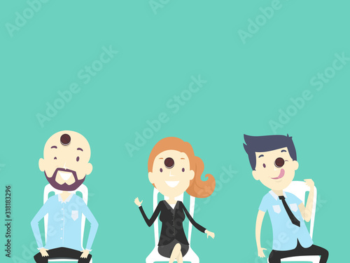 People Office Icebreaker Cookie Game Illustration