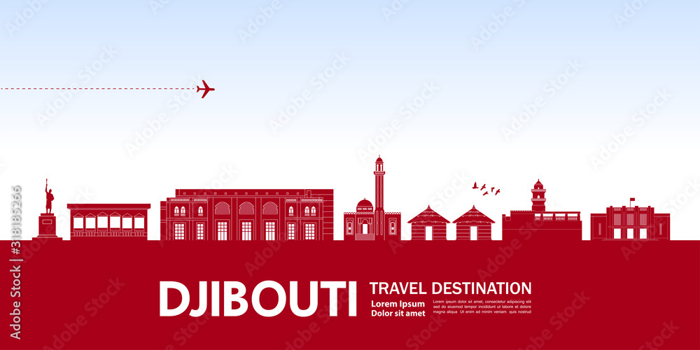 Djibouti travel destination grand vector illustration. 