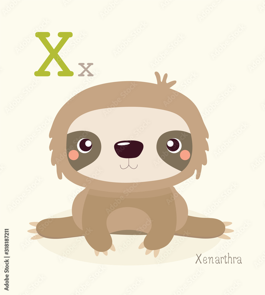 Fototapeta premium Cute Animal Alphabet Series A-Z for kids education. .
