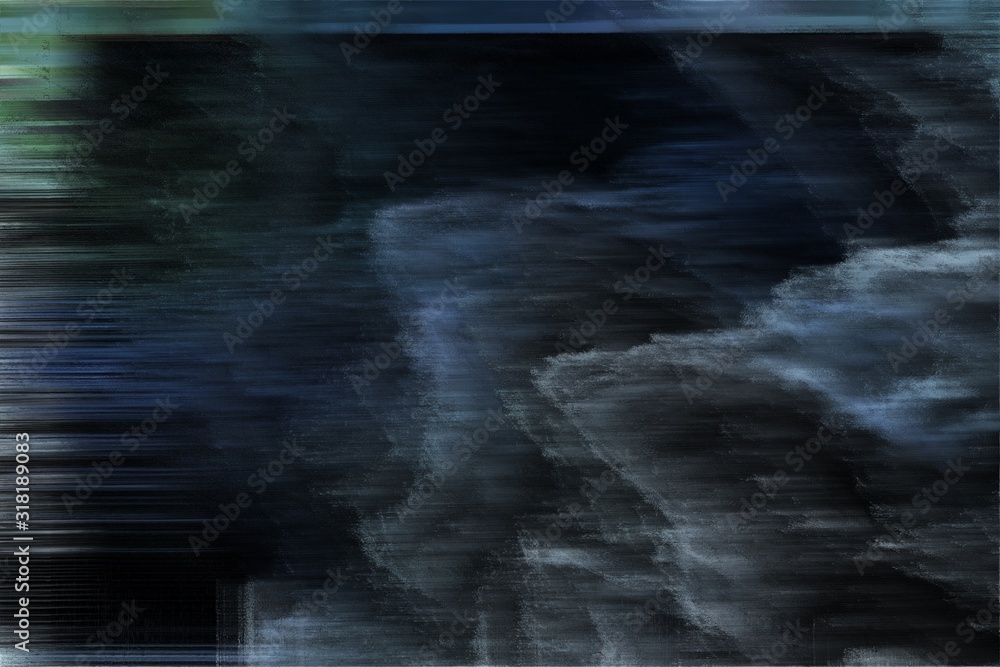 Fototapeta abstrakcyjne tło z cyfrowym zepsutym, uszkodzonym szumem i bardzo ciemnoniebieskimi, przyćmionymi szarymi i ciemnoszarymi kolorami