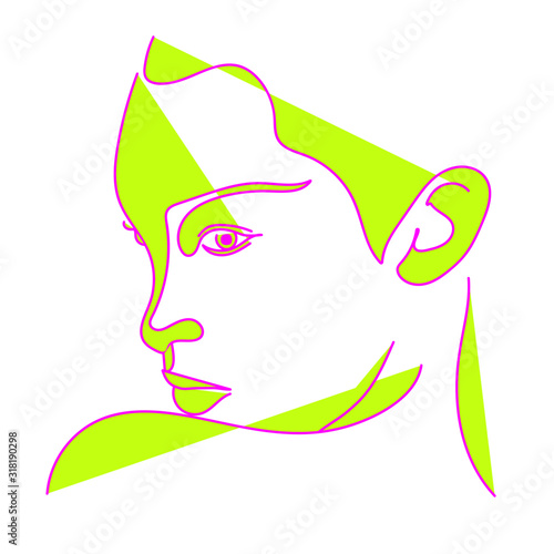 Vector illustration of linear portrait