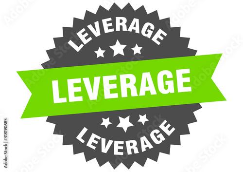 leverage sign. leverage circular band label. round leverage sticker