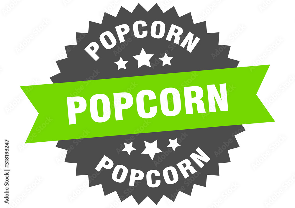 popcorn sign. popcorn circular band label. round popcorn sticker popcorn sign. popcorn circular band label. round popcorn sticker