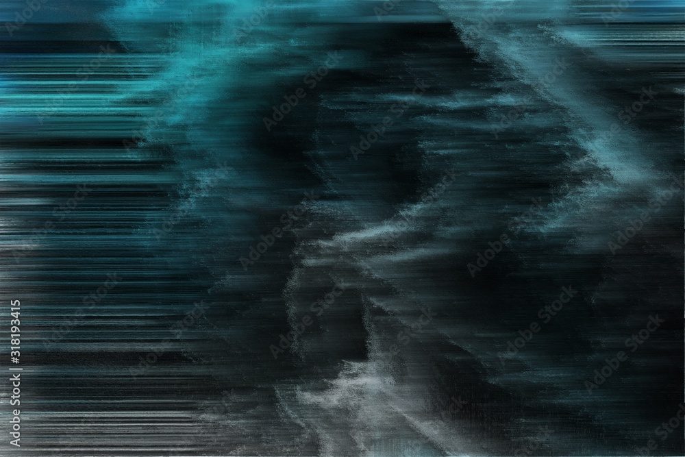 Fototapeta abstrakcyjne tło z cyfrowym zepsutym szumem i bardzo ciemnymi niebieskimi, kadetami i turkusowymi kolorami