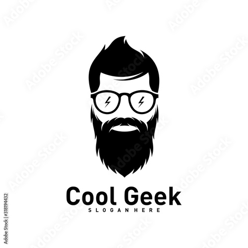 Social Geek Logo design template. Geek vector design icon. Illustration