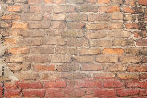 old red brick wall background