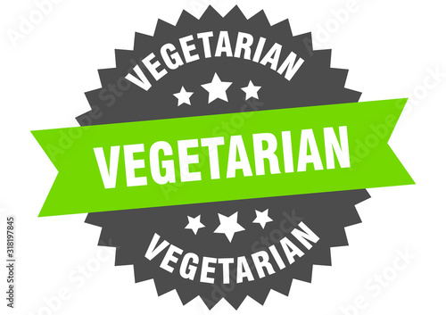 vegetarian sign. vegetarian circular band label. round vegetarian sticker