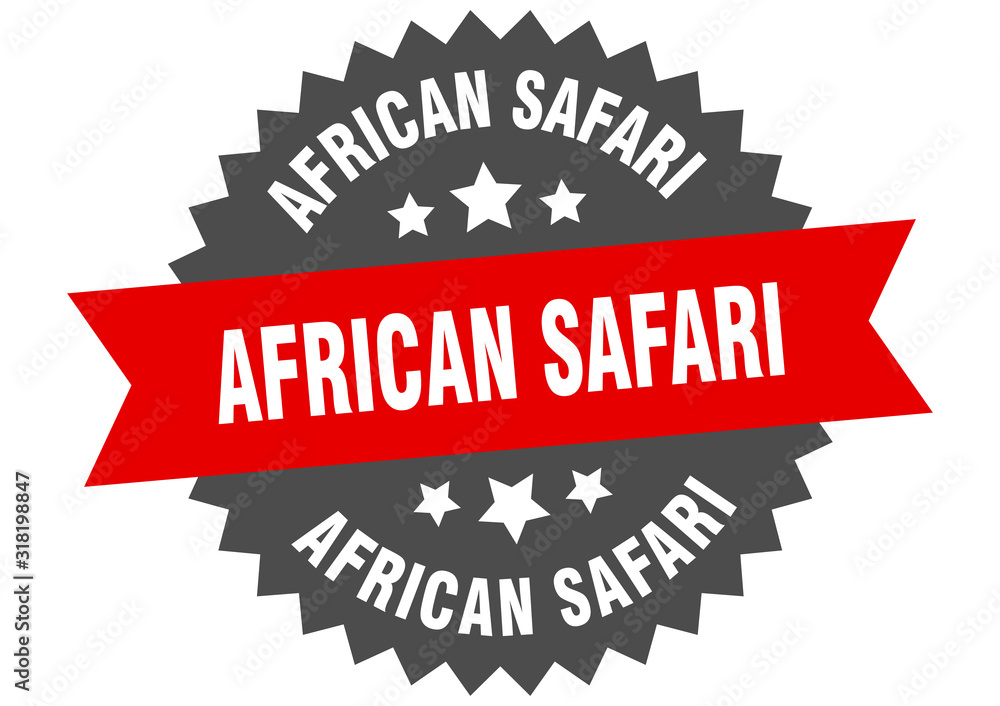 Obraz premium african safari sign. african safari circular band label. round african safari sticker