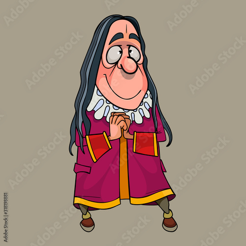 cartoon character man in medieval clothes with frill