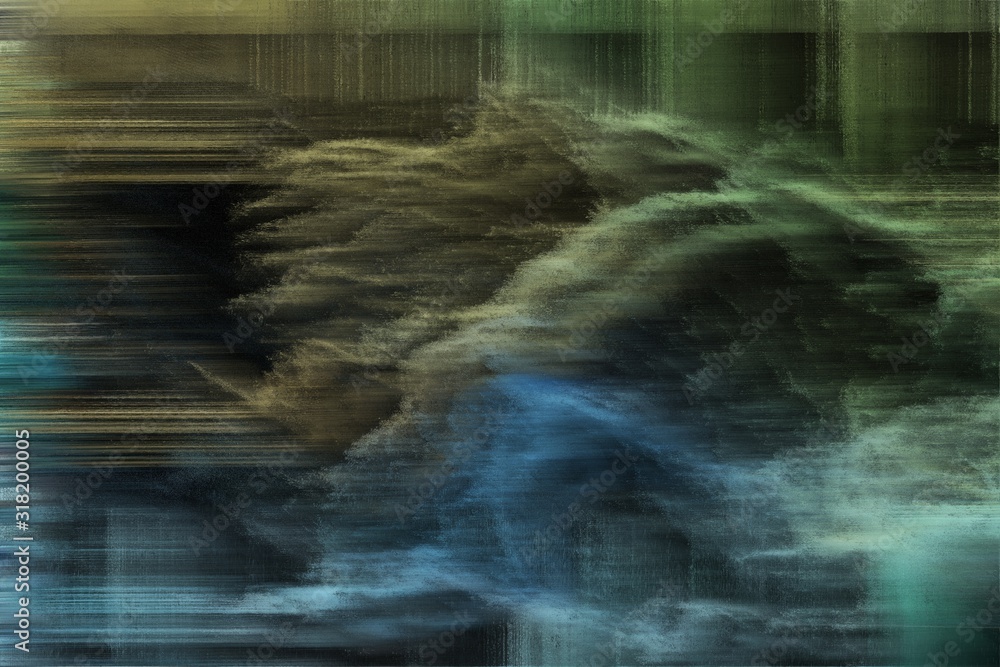 Fototapeta abstrakcyjne tło z cyfrowym słabym złamanym hałasem i ciemnoszarym łupkiem, bardzo ciemnoniebieskim i ciemnym morskim zielonym kolorem