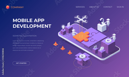 Landing page for mobile app development