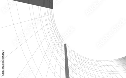 Concept 3d architecture building, vector illustration