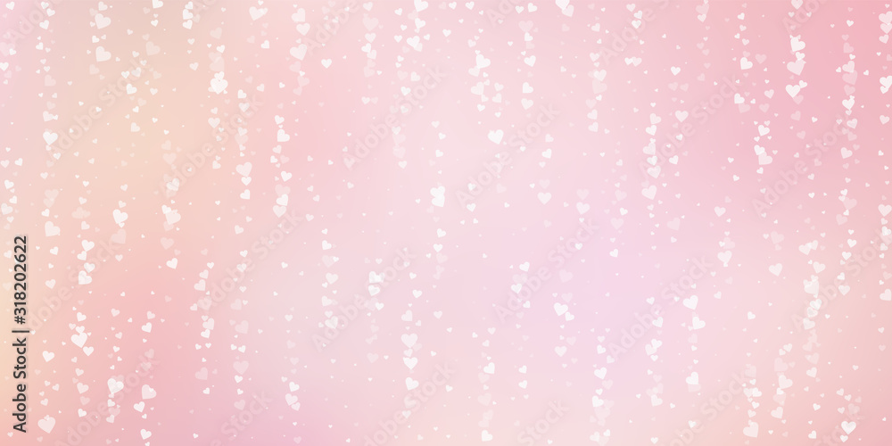 White heart love confettis. Valentine's day fallin White heart love confettis. Valentine's day fallin