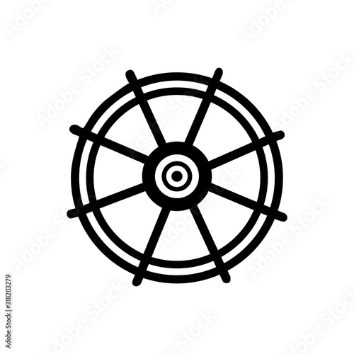 Ship steering wheel Icon. Editable Vector EPS.