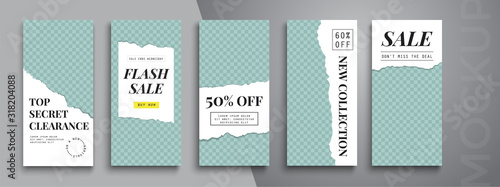 Trendy editable Instagram Stories template. Design  for social media. Flash Sale