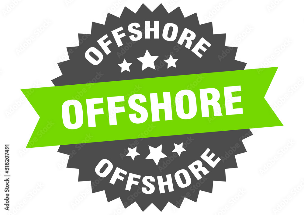 offshore sign. offshore circular band label. round offshore sticker offshore sign. offshore circular band label. round offshore sticker