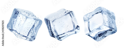 Set of ice cubes, isolated on white photo
