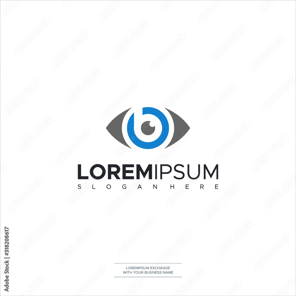 Eye Care Solutions Letter B Optic Icon Logo Symbols Eye Care Solutions Letter B Optic Icon Logo Symbols