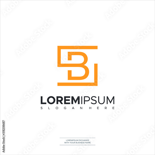 Initial SB Modern Trendy Design Logo. Letter SB BS Icon Logo with Yellow color and luxury style for your business