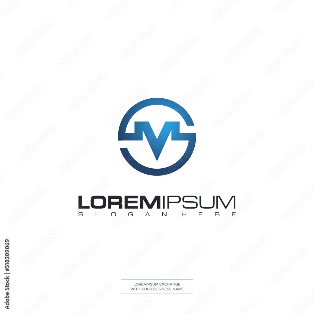 Letter SM logo icon design template elements Initial S M Letter SM logo icon design template elements Initial S M