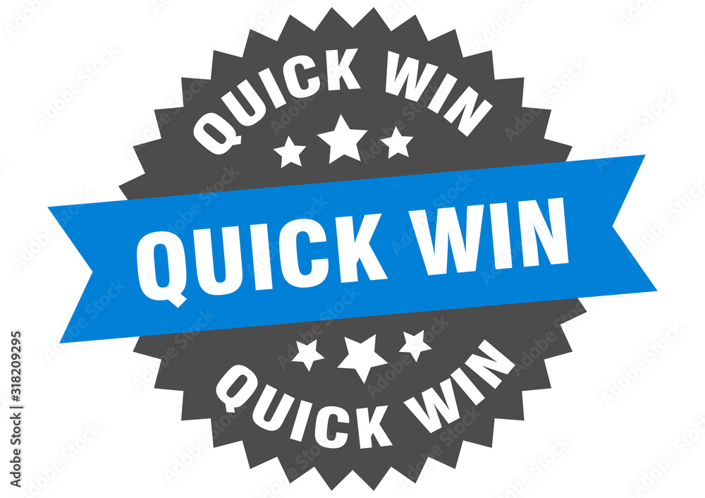 quick win sign. quick win circular band label. round quick win sticker
