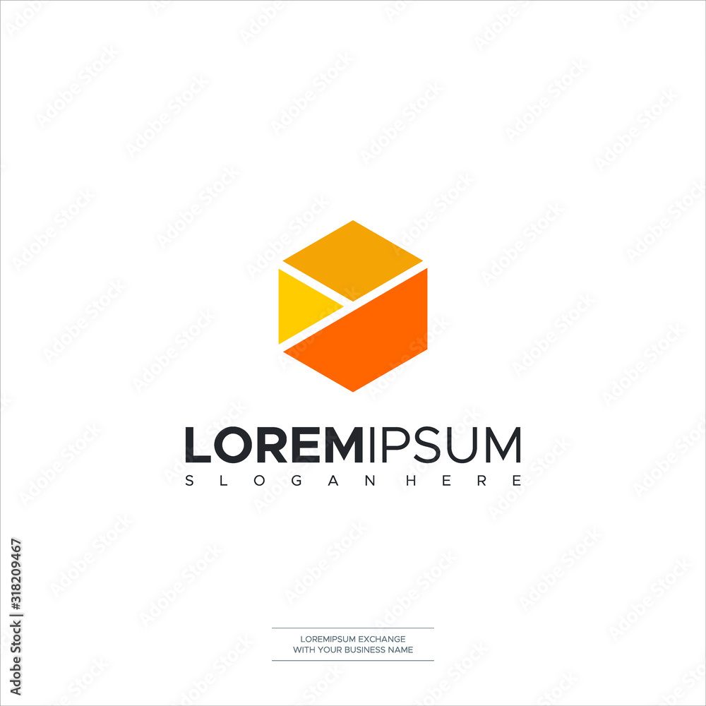 Fototapeta premium Vector Cube Icon Symbols Template Elements