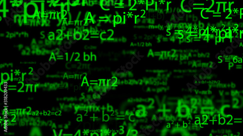 Abstract Typing Math Formulas on Black Background