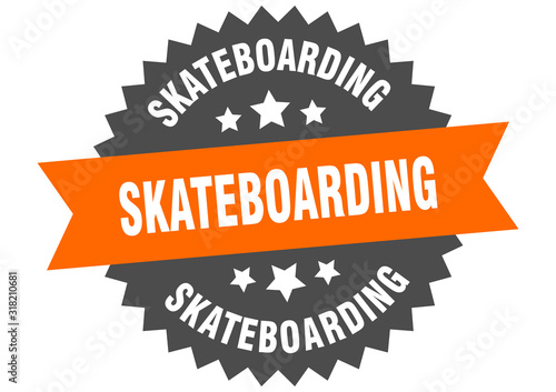 skateboarding sign. skateboarding circular band label. round skateboarding sticker