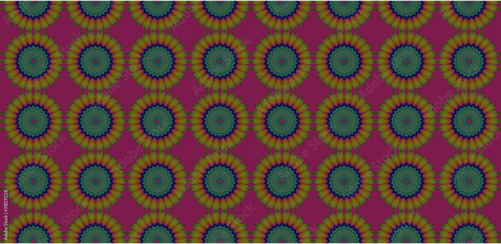 seamless pattern with circles flowers