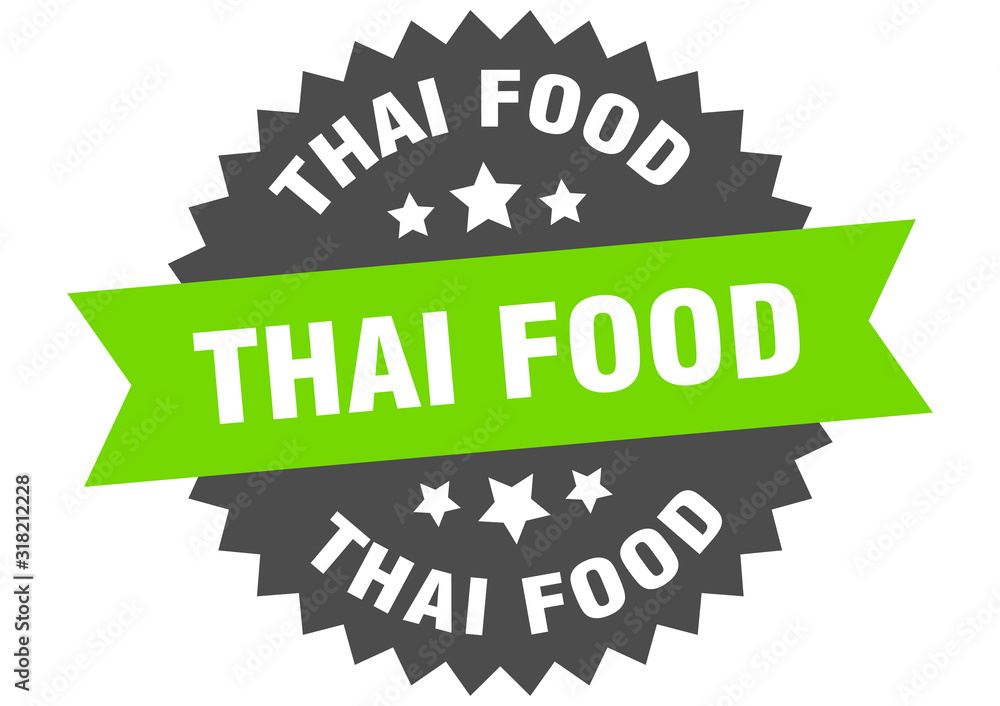 Fototapeta premium thai food sign. thai food circular band label. round thai food sticker