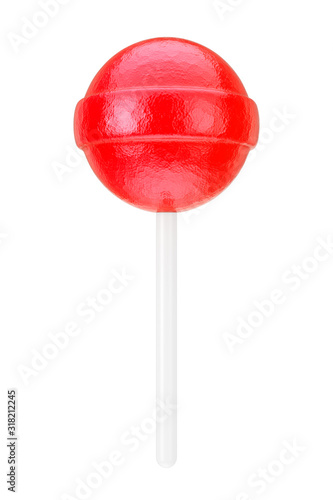 Sweet Candy Red Lollipop. 3d Rendering