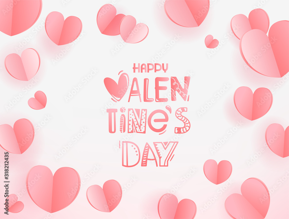 Happy Valentines day greeting card. Template for greeting card, cover, presentation