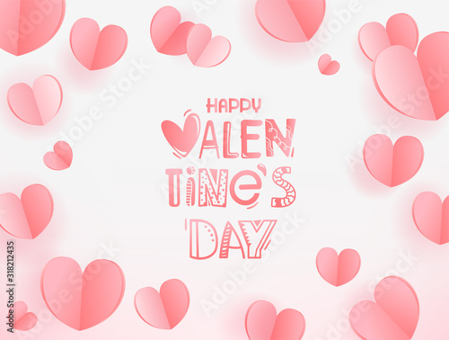 Happy Valentines day greeting card. Template for greeting card, cover, presentation