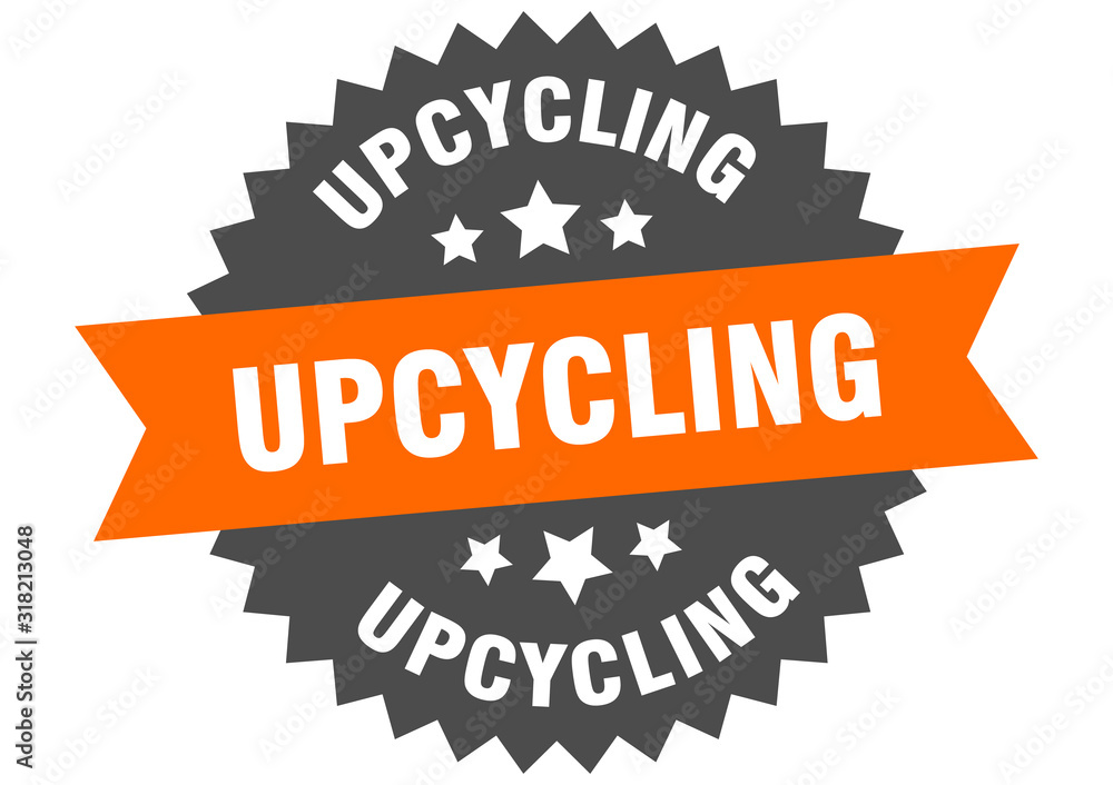 Fototapeta premium upcycling sign. upcycling circular band label. round upcycling sticker