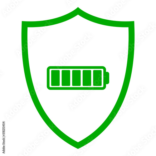 Batterieanzeige und Schild