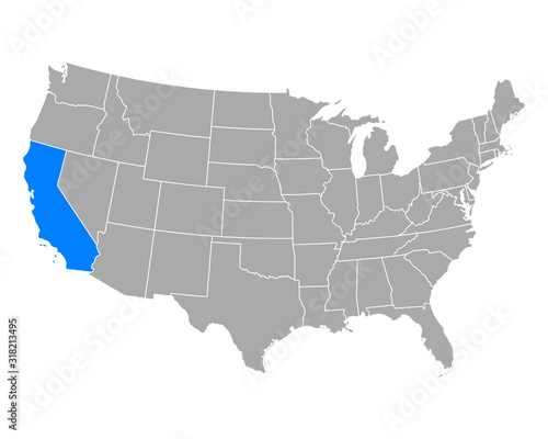 Karte von Kalifornien in USA