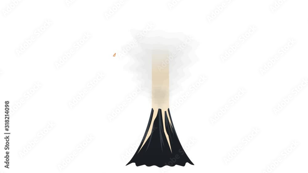 Volcano. Volcano eruption, animation with the included alpha channel. Cartoon Volcano. Volcano eruption, animation with the included alpha channel. Cartoon