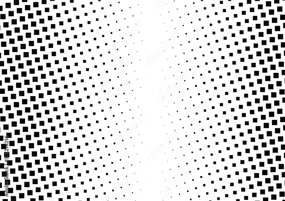 Abstract halftone dotted background. Monochrome pattern with square.  Vector modern futuristic texture for posters, sites, business cards, postcards, interior design, labels and stickers.