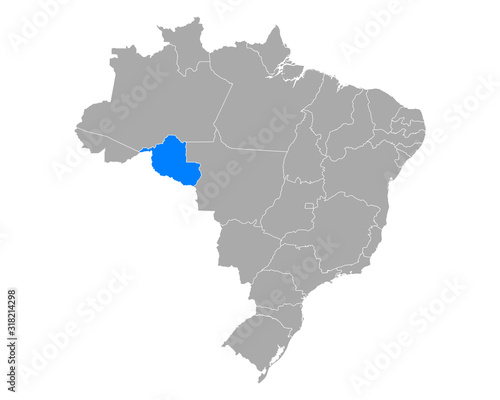 Karte von Rondonia in Brasilien