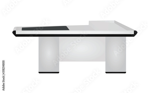 Empty cashier table. vector illustration