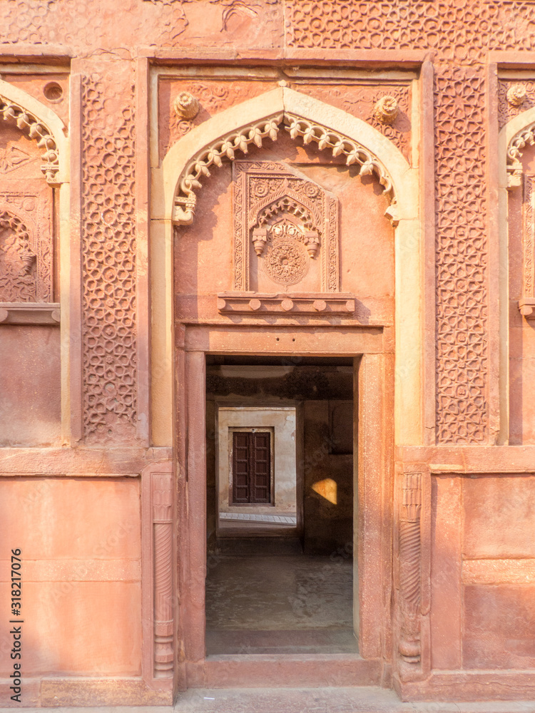 Old Door Entrance at Ahangiri Mahal in the Agra Fort Entrance Uttar Pradesh India Old Door Entrance at Ahangiri Mahal in the Agra Fort Entrance Uttar Pradesh India