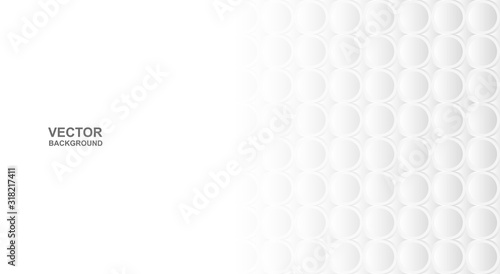 Abstract. Embossed circle white background. light and shadow. copy space .Vector.
