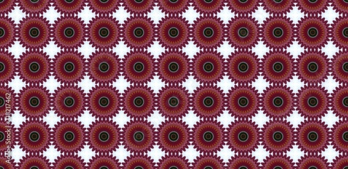 set of seamless patterns of red flowers