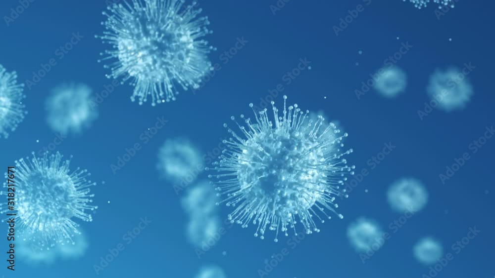 Virus cells flowing corona virus cells. 4K seamless loop