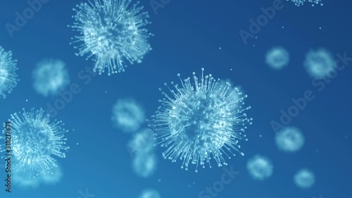 Virus cells flowing corona virus cells. 4K seamless loop