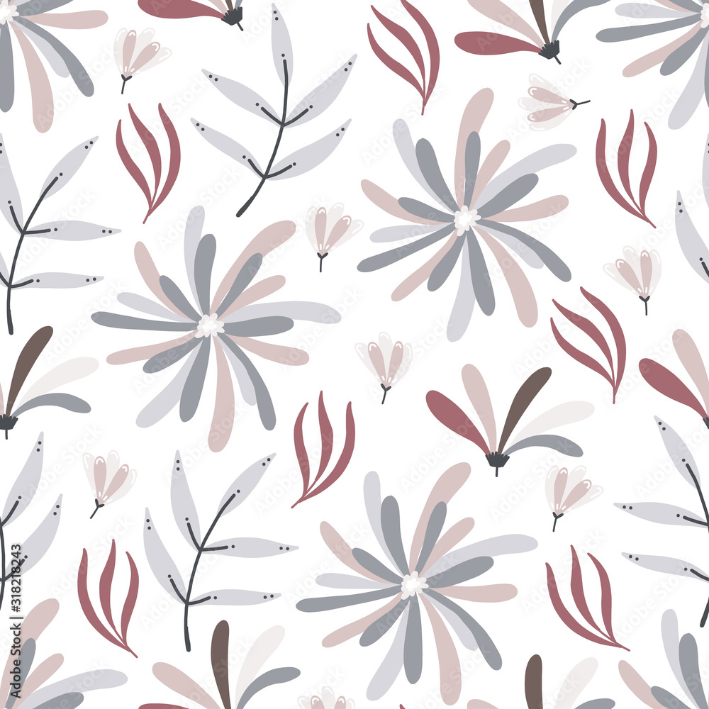 digital paper Pattern seamless modern background party home kitchen kids alphabet flower floral botanical illustration