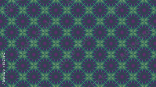 abstract background with stars and green flower