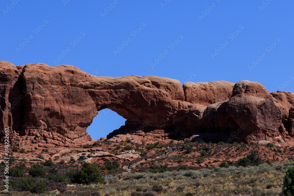 Great natural stone arches View in the Arches National Park, USA Great natural stone arches View in the Arches National Park, USA