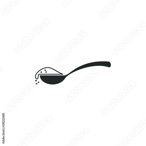 Spoon with content icon template color editable. Tea spoon with sugar, salt, flour or other symbol vector sign isolated on white background illustration for graphic and web design.